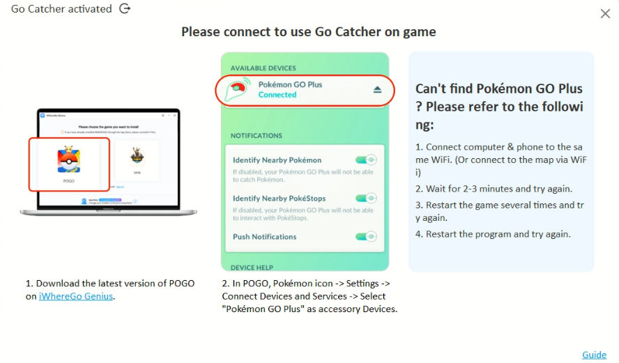 go catcher activated