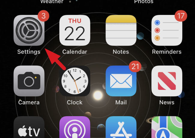 go to settings iphone