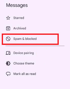 google messages blocked