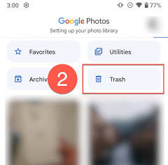 google photos trash