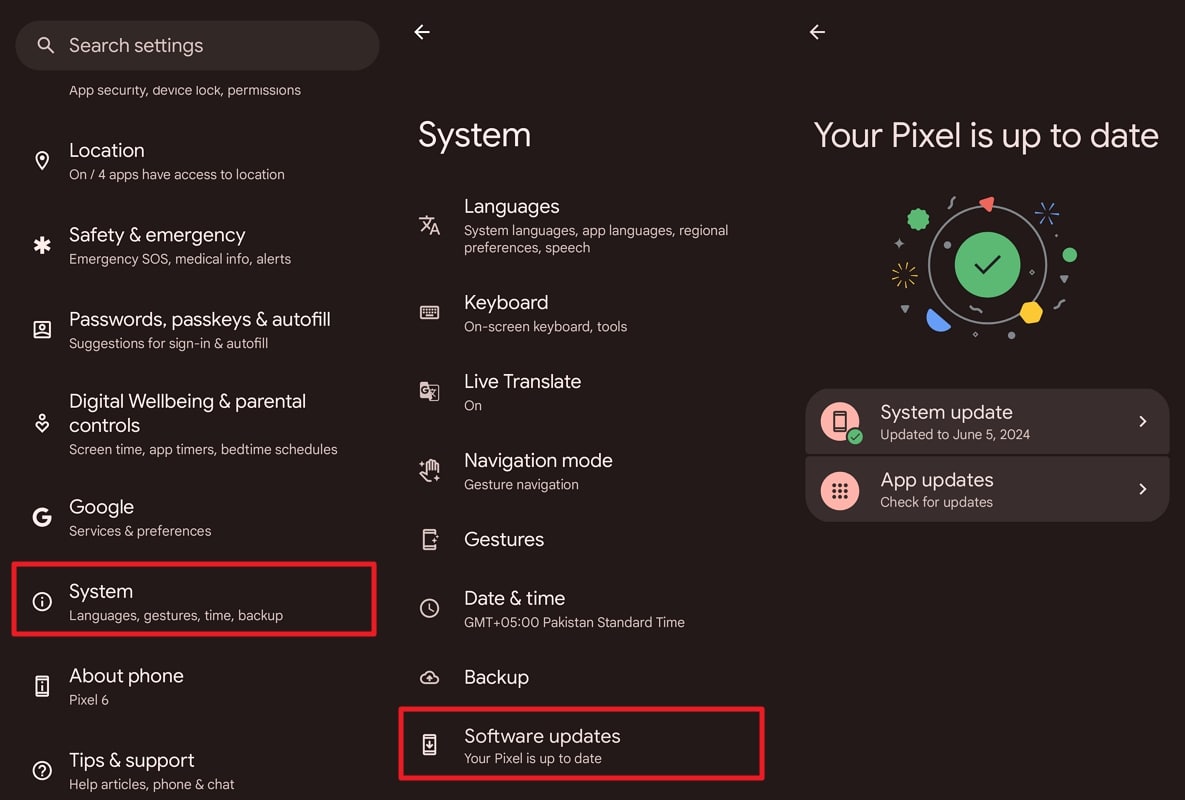 check for the latest software update