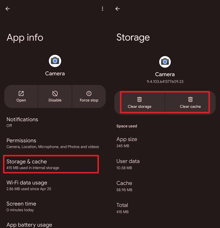 clear storage and cache