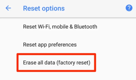 factory reset