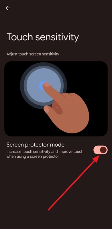 enable screen protector mode