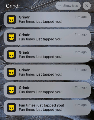 grindr notifications repeat