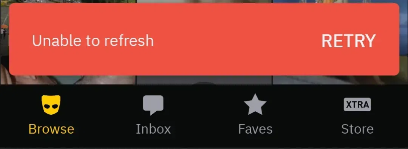 grindr unable to refresh