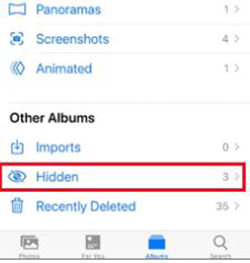 iPhone unhide photos