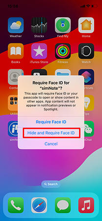 hide and require face id