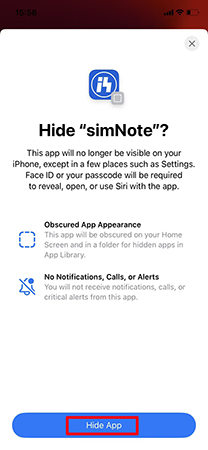 hide app