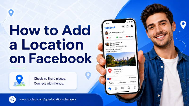 how to add location in facebook