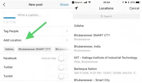how to add funny locations on instagram