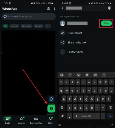 locate contact button android