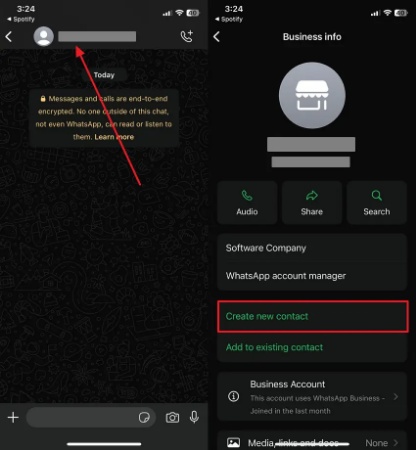 create new contact iphone