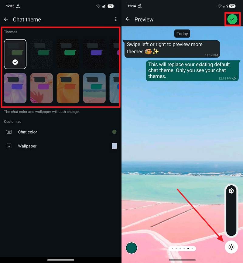 pick theme and apply