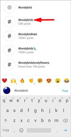 how to change location on Instagram hashtag on Instagram in comment section