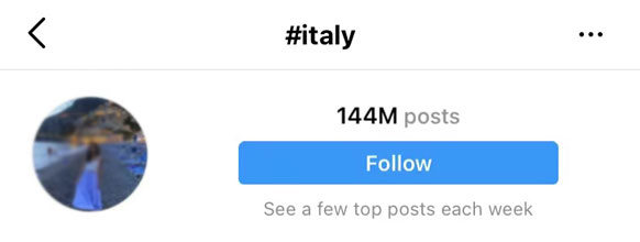 how to change location on Instagram Hashtag Italy