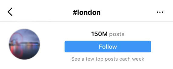 how to change location on Instagram Hashtag London
