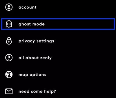 Change Zenly location with ghost mode