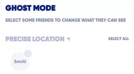 Select desired friends on Zenly