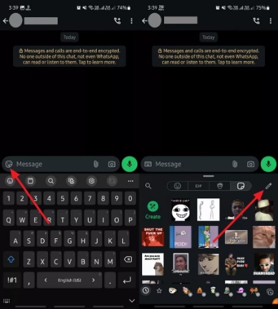use pencil icon in sticker library