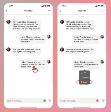 how to delete tiktok messages