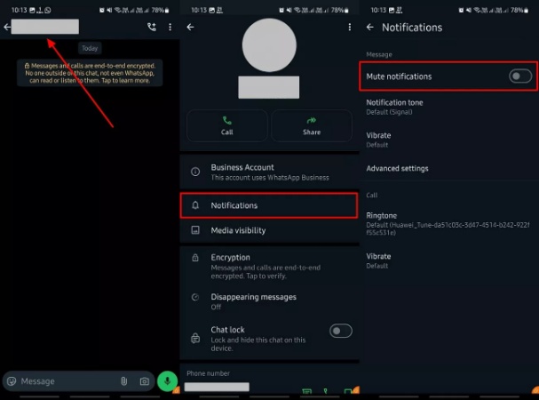 mute certain chat notifications