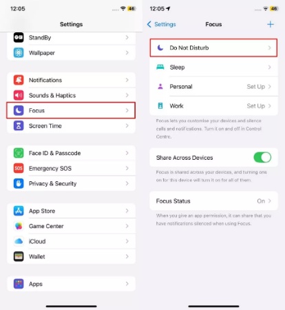 access do not disturb iphone