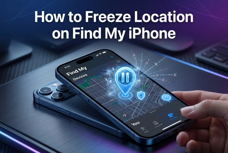 how to freeze location on find my iphone