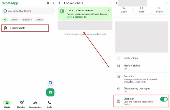 switch off the chat lock android