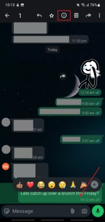hold message to get info on android
