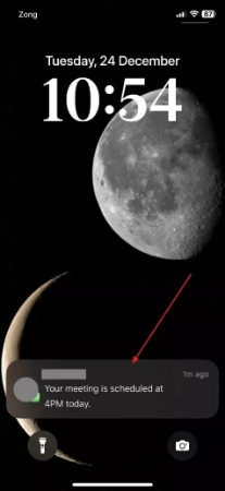 see messages from notification center