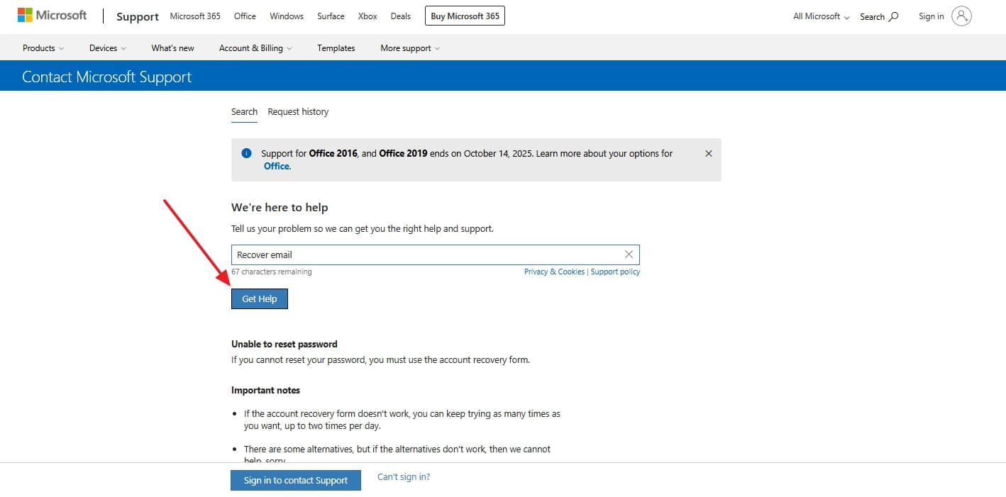 get help after telling problem