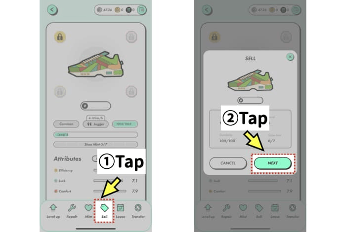 how to sell stepn shoes