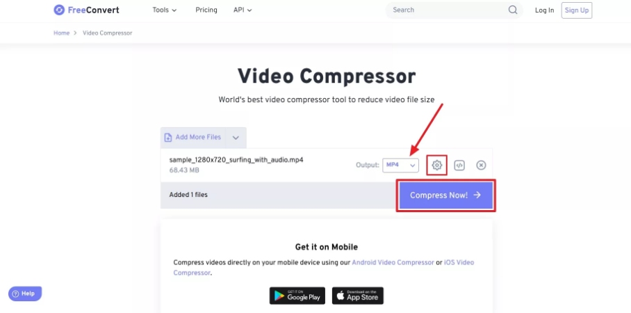 press compress now button