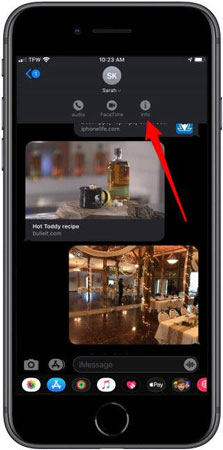 how to share location on iMessage pointing toward info