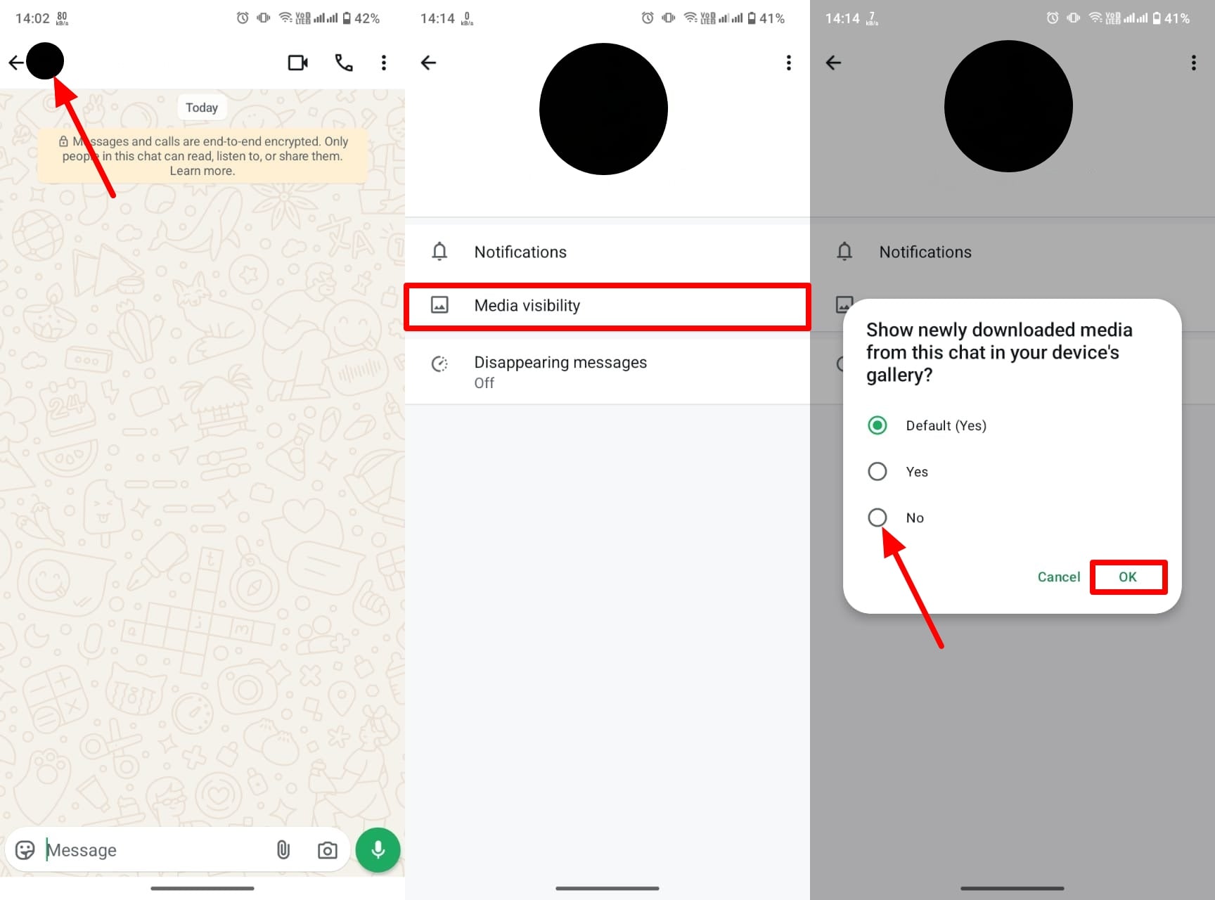 choose media visibility to no