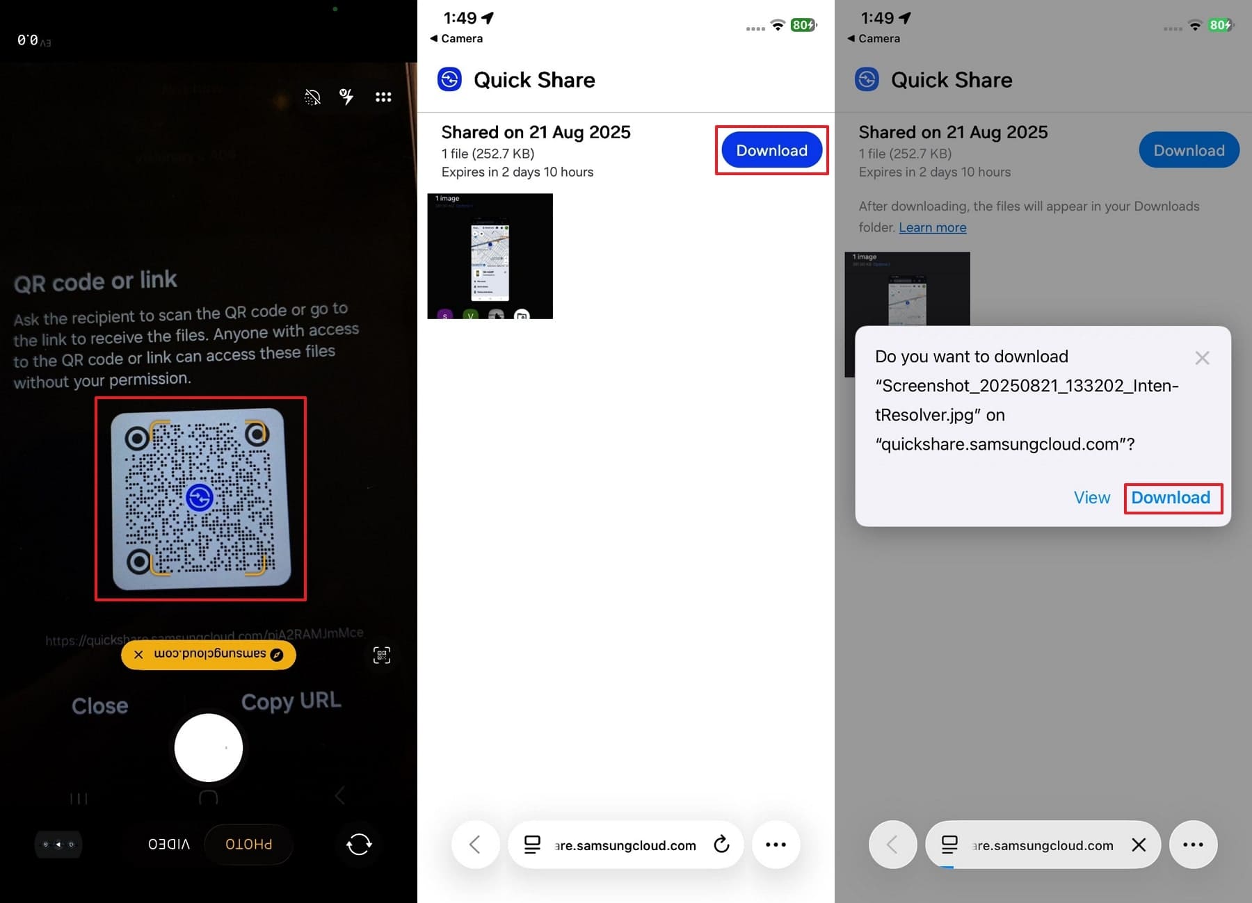 scan and download the sent file