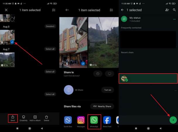share video on whatsapp