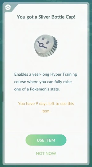 how to use silver bottle cap pokemon go