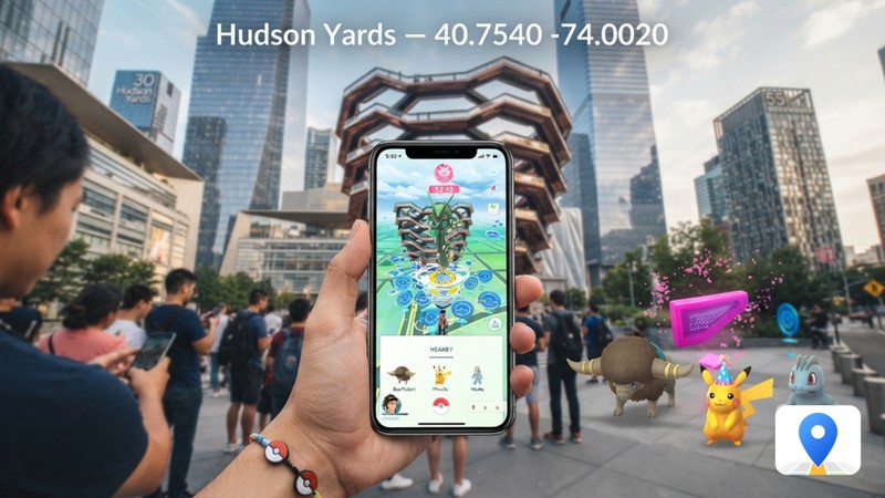 hudson yards new york pokemon go coordinates