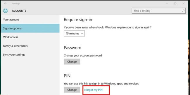 how to change pin on windows 10