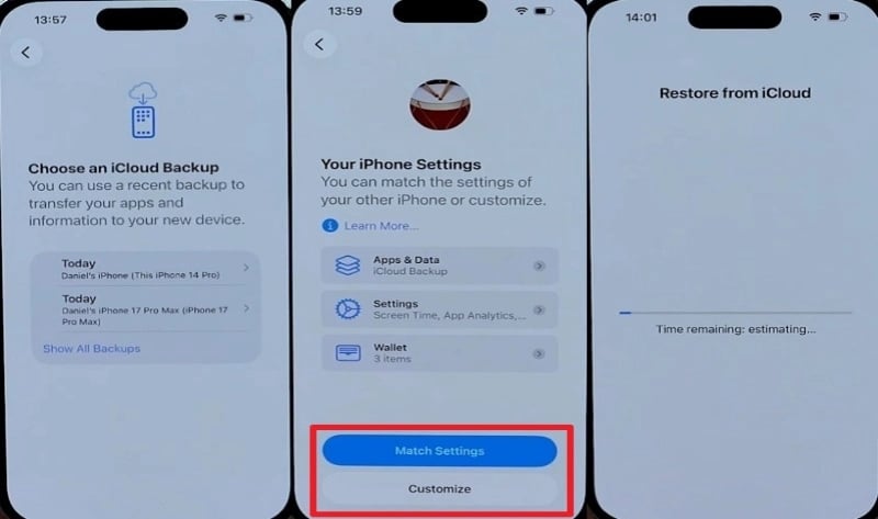 continue to restore icloud backup