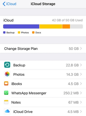 Check iCloud Space 