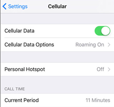 cellular connection iphone