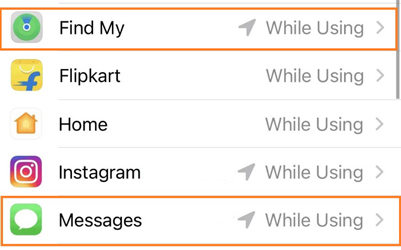 iMessage location not available