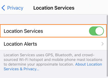 iMessage location not available iphone location services