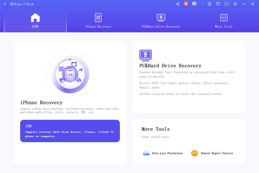 imyfone d-back ios homepage