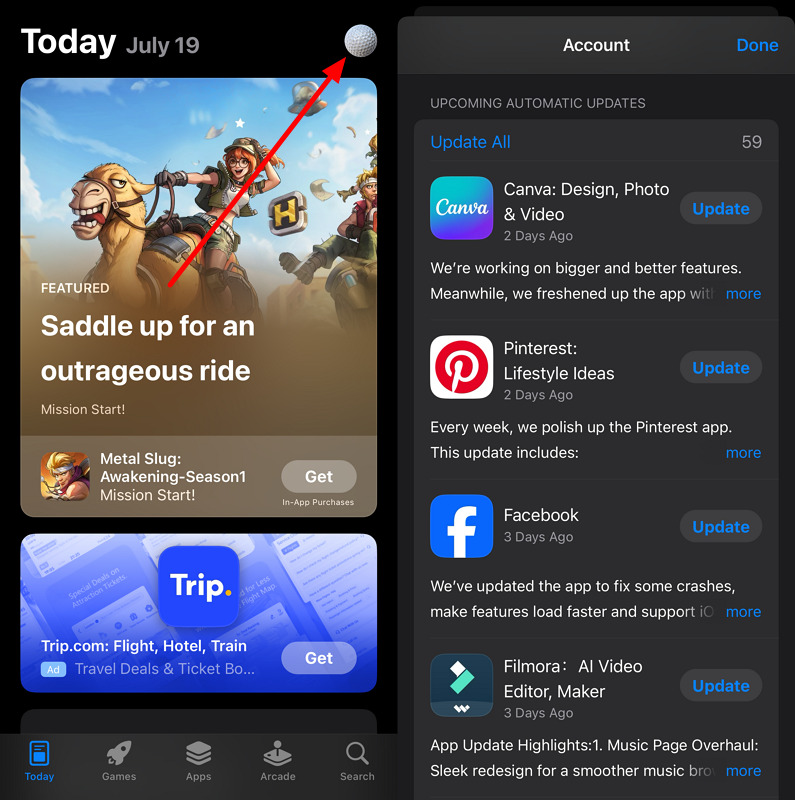 update the instagram app