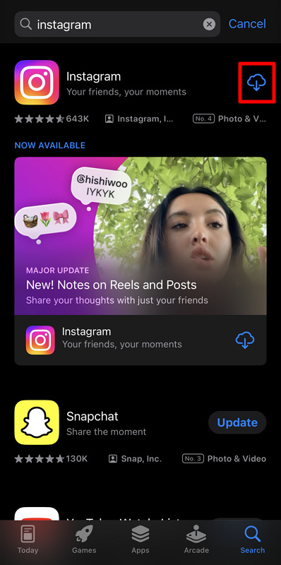 download instagram app