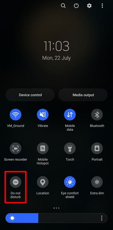 disable do not disturb mode android